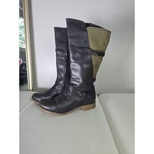 Teva Leather Riding Boots Size 7 Waterproof Knee High Indie Boho Chic Winter